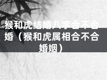 猴和虎结婚八字合不合婚（猴和虎属相合不合婚姻）