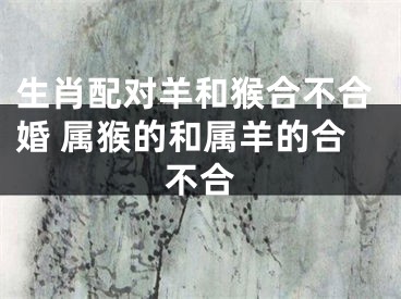 生肖配对羊和猴合不合婚 属猴的和属羊的合不合