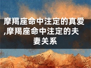 摩羯座命中注定的真爱,摩羯座命中注定的夫妻关系