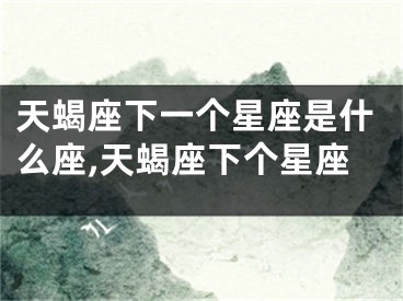 天蝎座下一个星座是什么座,天蝎座下个星座