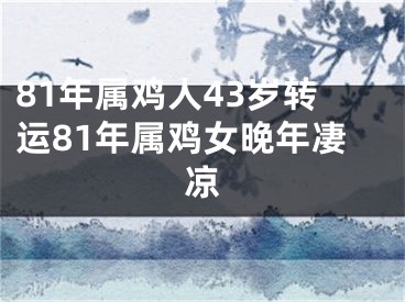 81年属鸡人43岁转运81年属鸡女晚年凄凉