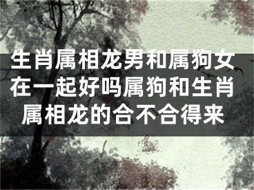 生肖属相龙男和属狗女在一起好吗属狗和生肖属相龙的合不合得来