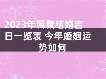 2023年属鼠结婚吉日一览表 今年婚姻运势如何