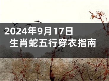 2024年9月17日生肖蛇五行穿衣指南