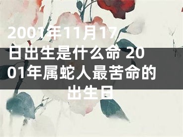 2001年11月17日出生是什么命 2001年属蛇人最苦命的出生日