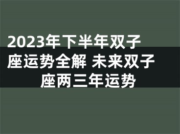 2023年下半年双子座运势全解 未来双子座两三年运势