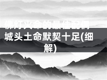 佛灯火命的最佳配偶 城头土命默契十足(细解)