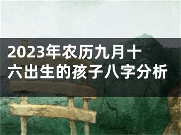 2023年农历九月十六出生的孩子八字分析