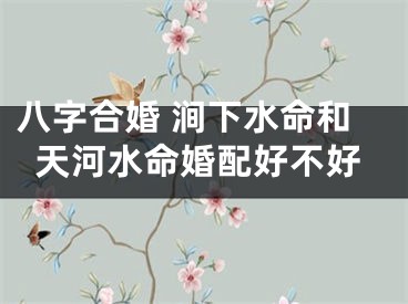 八字合婚 涧下水命和天河水命婚配好不好