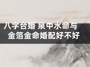 八字合婚 泉中水命与金箔金命婚配好不好