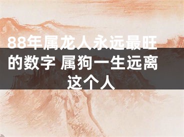 88年属龙人永远最旺的数字 属狗一生远离这个人