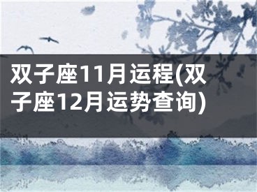 双子座11月运程(双子座12月运势查询)