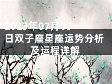 2023年07月05日双子座星座运势分析及运程详解