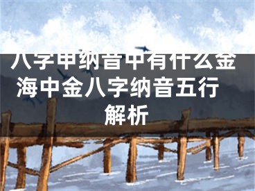八字甲纳音中有什么金 海中金八字纳音五行解析