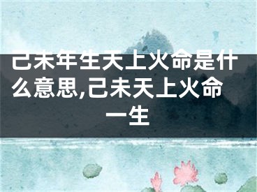 己未年生天上火命是什么意思,己未天上火命一生