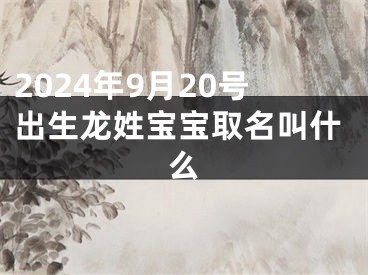 2024年9月20号出生龙姓宝宝取名叫什么
