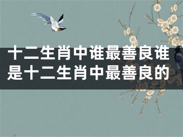十二生肖中谁最善良谁是十二生肖中最善良的