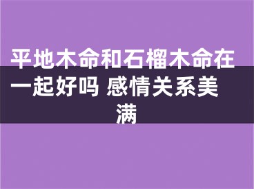 平地木命和石榴木命在一起好吗 感情关系美满