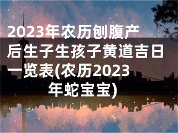 2023年农历刨腹产后生子生孩子黄道吉日一览表(农历2023年蛇宝宝)