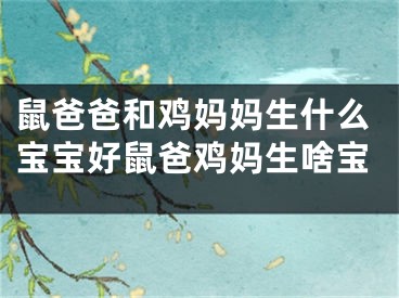 鼠爸爸和鸡妈妈生什么宝宝好鼠爸鸡妈生啥宝