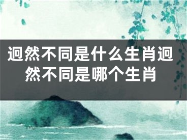 迥然不同是什么生肖迥然不同是哪个生肖