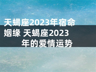 天蝎座2023年宿命姻缘 天蝎座2023年的爱情运势