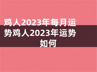 鸡人2023年每月运势鸡人2023年运势如何