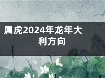 属虎2024年龙年大利方向