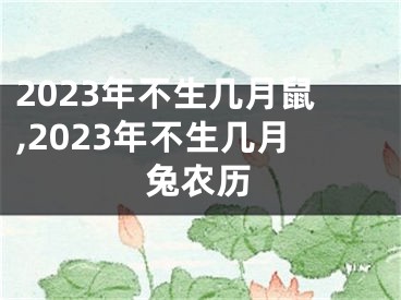 2023年不生几月鼠,2023年不生几月兔农历