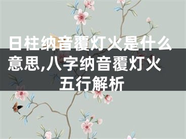 日柱纳音覆灯火是什么意思,八字纳音覆灯火五行解析