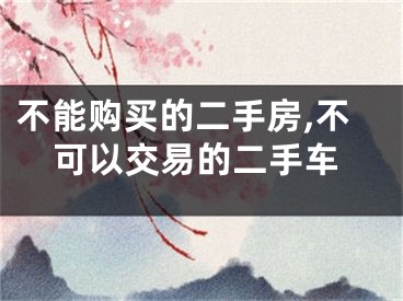 不能购买的二手房,不可以交易的二手车