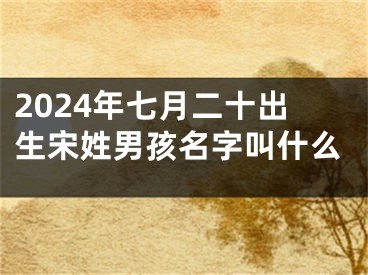 2024年七月二十出生宋姓男孩名字叫什么