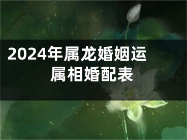 2024年属龙婚姻运属相婚配表