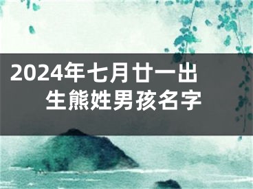 2024年七月廿一出生熊姓男孩名字