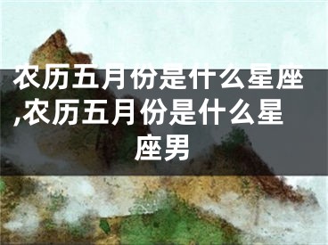 农历五月份是什么星座,农历五月份是什么星座男