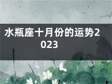 水瓶座十月份的运势2023