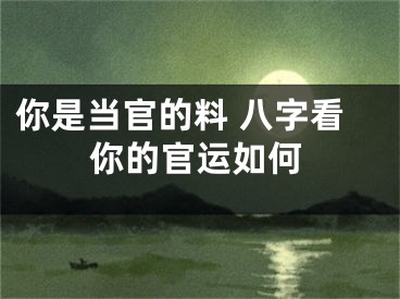 你是当官的料 八字看你的官运如何