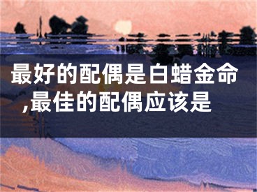 最好的配偶是白蜡金命,最佳的配偶应该是