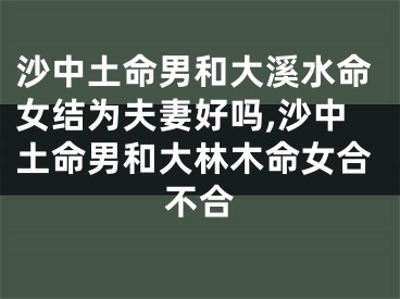 沙中土命男和大溪水命女结为夫妻好吗,沙中土命男和大林木命女合不合