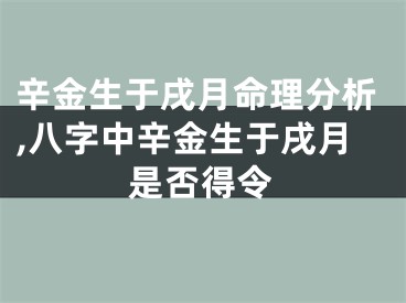 辛金生于戌月命理分析,八字中辛金生于戌月是否得令