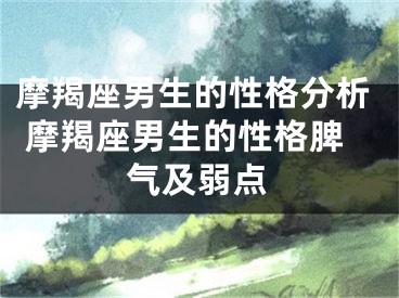 摩羯座男生的性格分析 摩羯座男生的性格脾气及弱点
