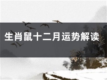 生肖鼠十二月运势解读