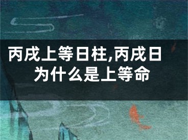 丙戌上等日柱,丙戌日为什么是上等命