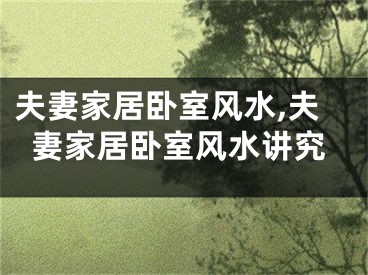 夫妻家居卧室风水,夫妻家居卧室风水讲究
