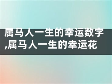 属马人一生的幸运数字,属马人一生的幸运花