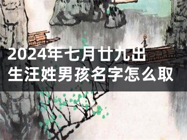 2024年七月廿九出生汪姓男孩名字怎么取