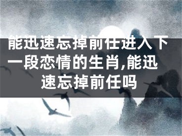 能迅速忘掉前任进入下一段恋情的生肖,能迅速忘掉前任吗