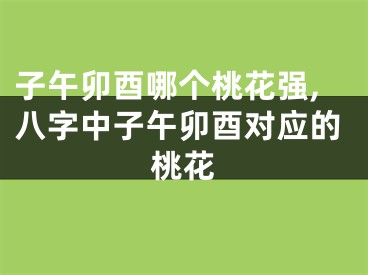子午卯酉哪个桃花强,八字中子午卯酉对应的桃花