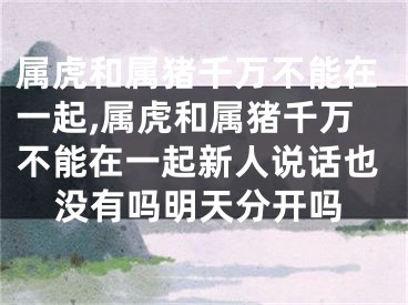 属虎和属猪千万不能在一起,属虎和属猪千万不能在一起新人说话也没有吗明天分开吗