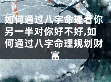 如何通过八字命理看你另一半对你好不好,如何通过八字命理规划财富